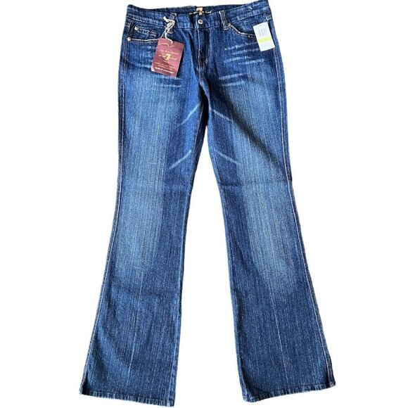 7 For All Mankind ''A'' Pocket wide and flare leg Casual Blue Denim Jean… - Picture 1 of 12